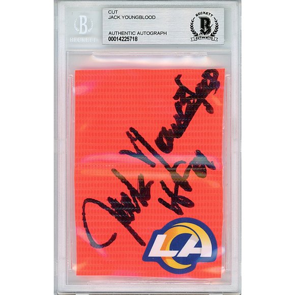Jack Youngblood Signed LA Rams Football Pylon Piece HOF Beckett Slab Autographed - Picture 1 of 4